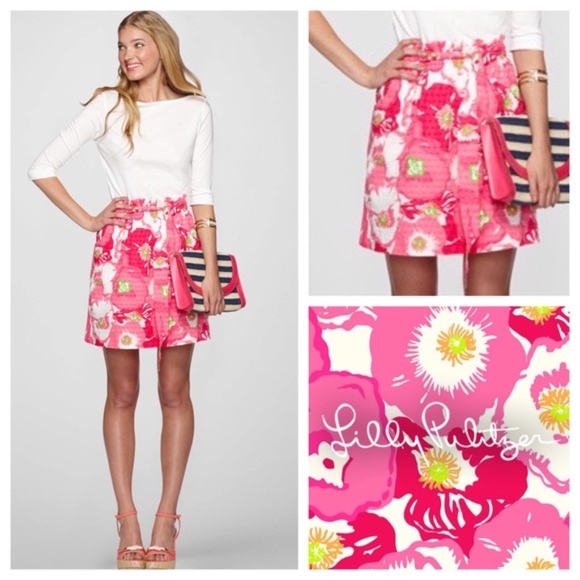 Lilly Pulitzer Dresses & Skirts - Lilly Pulitzer Cherry Begonia Avery Tie Skirt